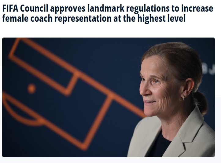 乐鱼网页版-FIFA官方：旗下所有女足赛事的参赛球队 必须至少配备1名女性教练